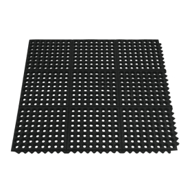 1PC Black Rubber Floor Mat, 90x90x1cm, Anti-Fatigue Kitchen Mat