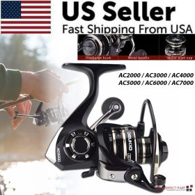 12BB Metal Spinning Fishing Reel 5.2:1 Freshwater Saltwater Left Right Hand Reel (Model: AC7000)