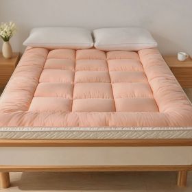 Mattress with checkered three-dimensional edges, 4 colors, Queen size (Color: Pink)